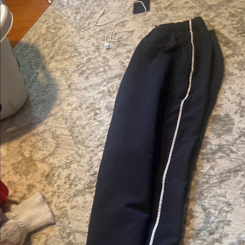 Hollister Black Track Pants with White Stripe
